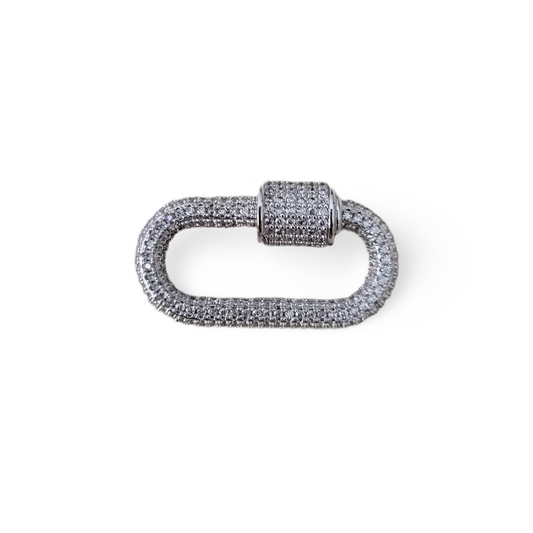 Silver Cz Oval Lock