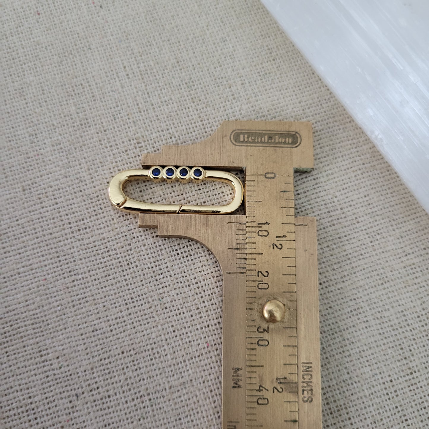 Navy Oval Cz Push Lock