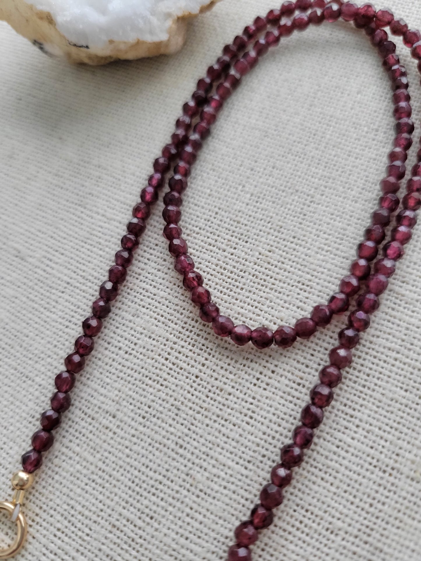 Garnet Carabiner Necklace // 3mm