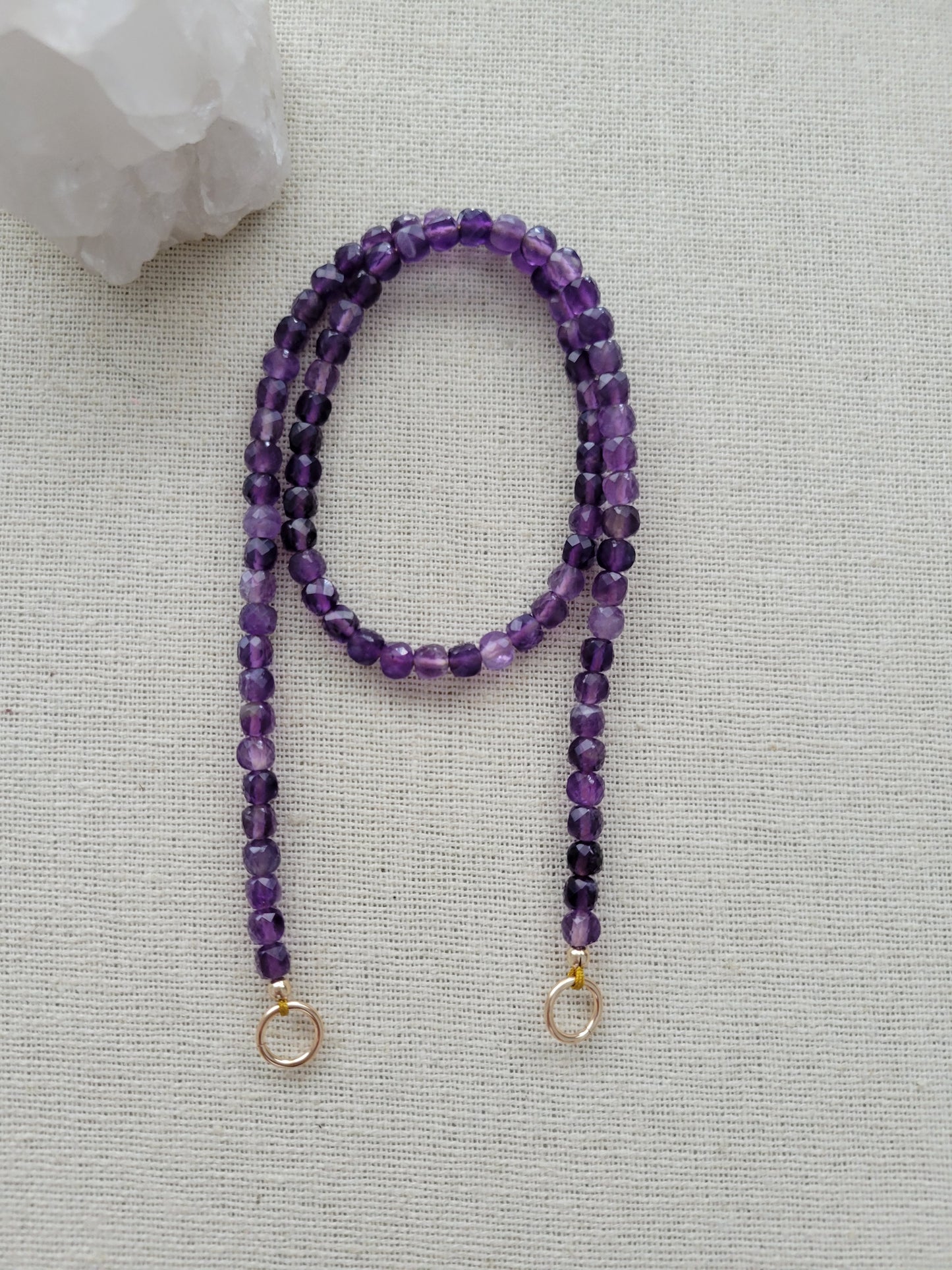 Amethyst Carabiner Necklace // 6mm