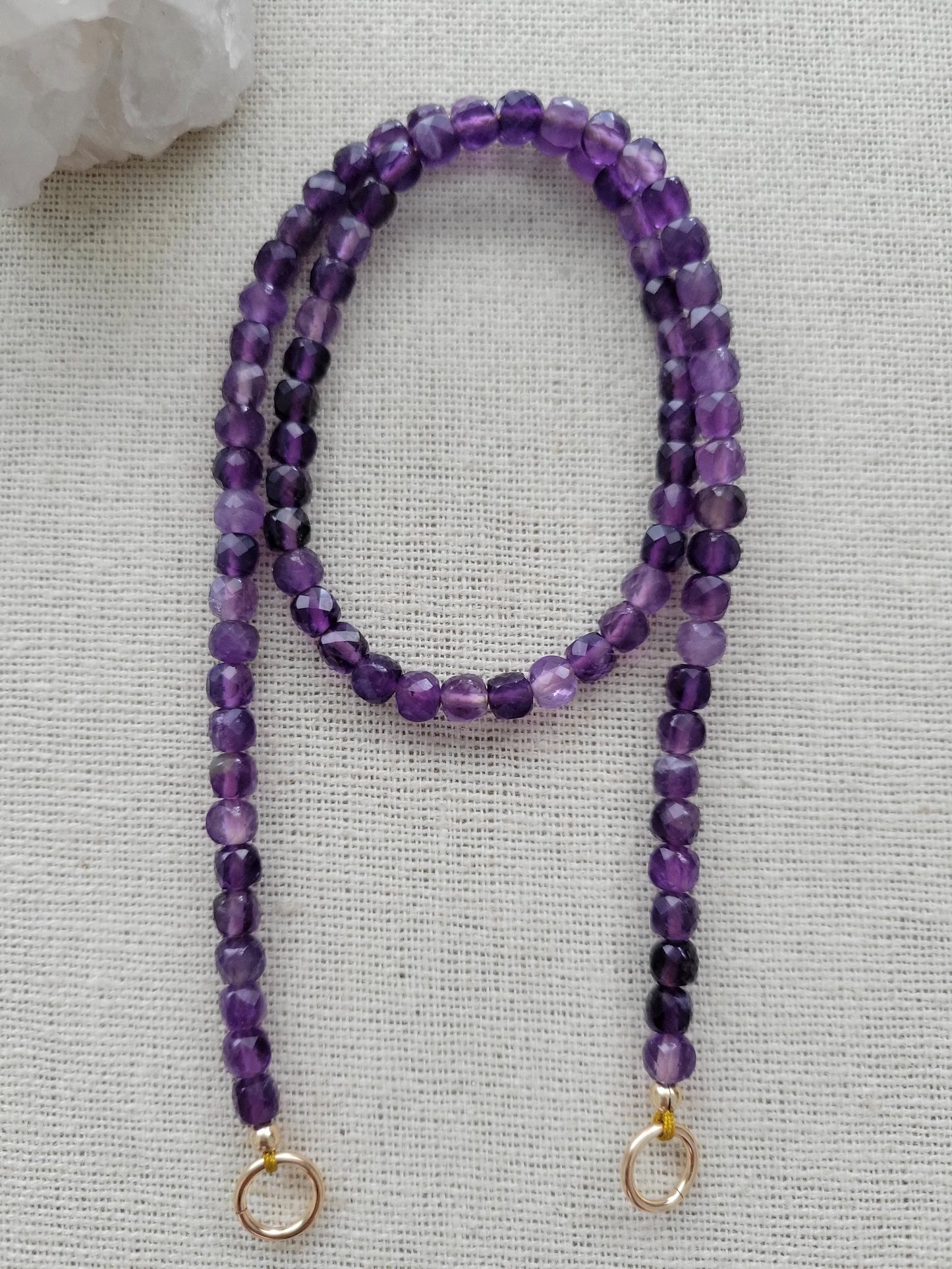 Amethyst Carabiner Necklace // 6mm