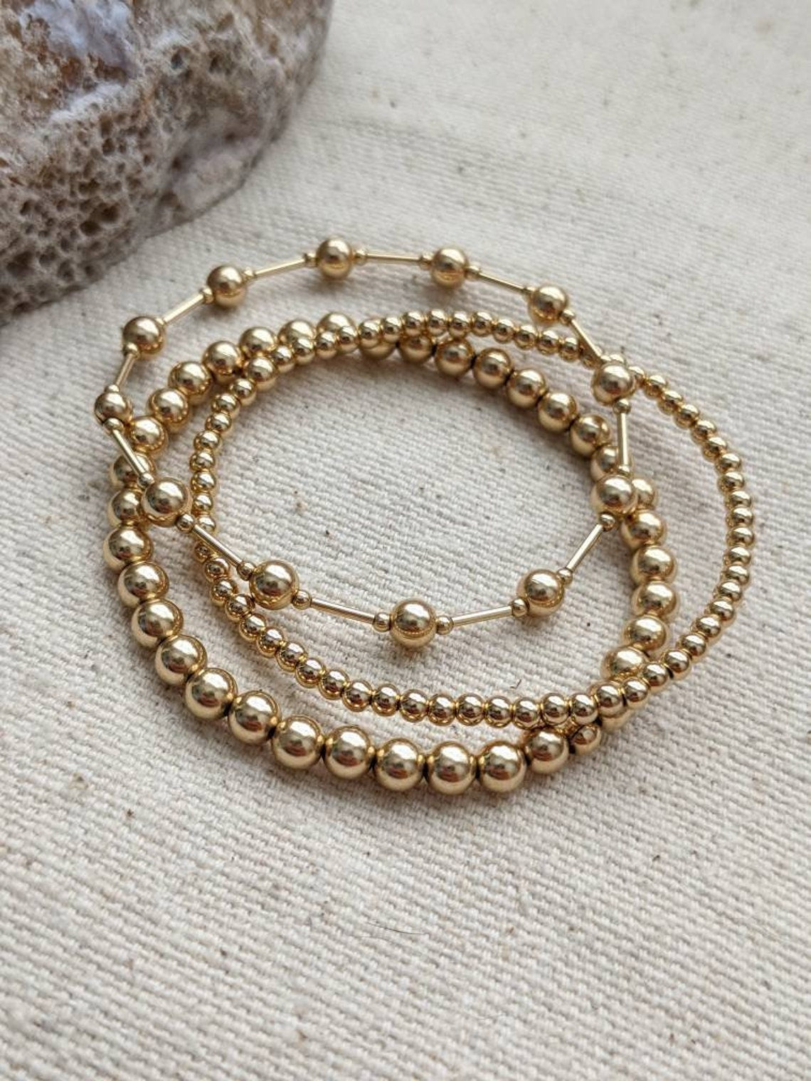 14K Gold Filled Bracelets // Beaded