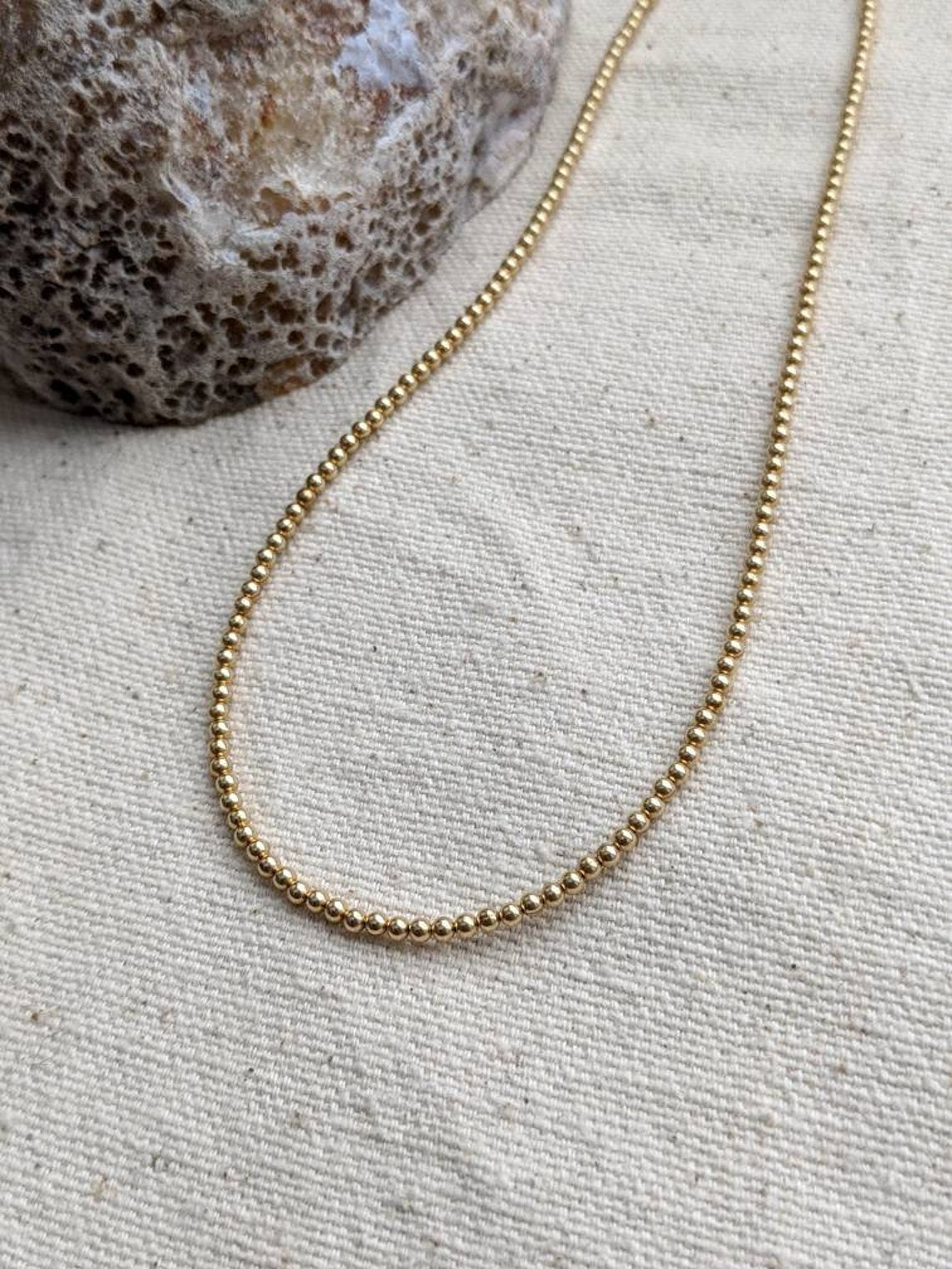 3mm // 14k Gold Filled Necklace // Beaded