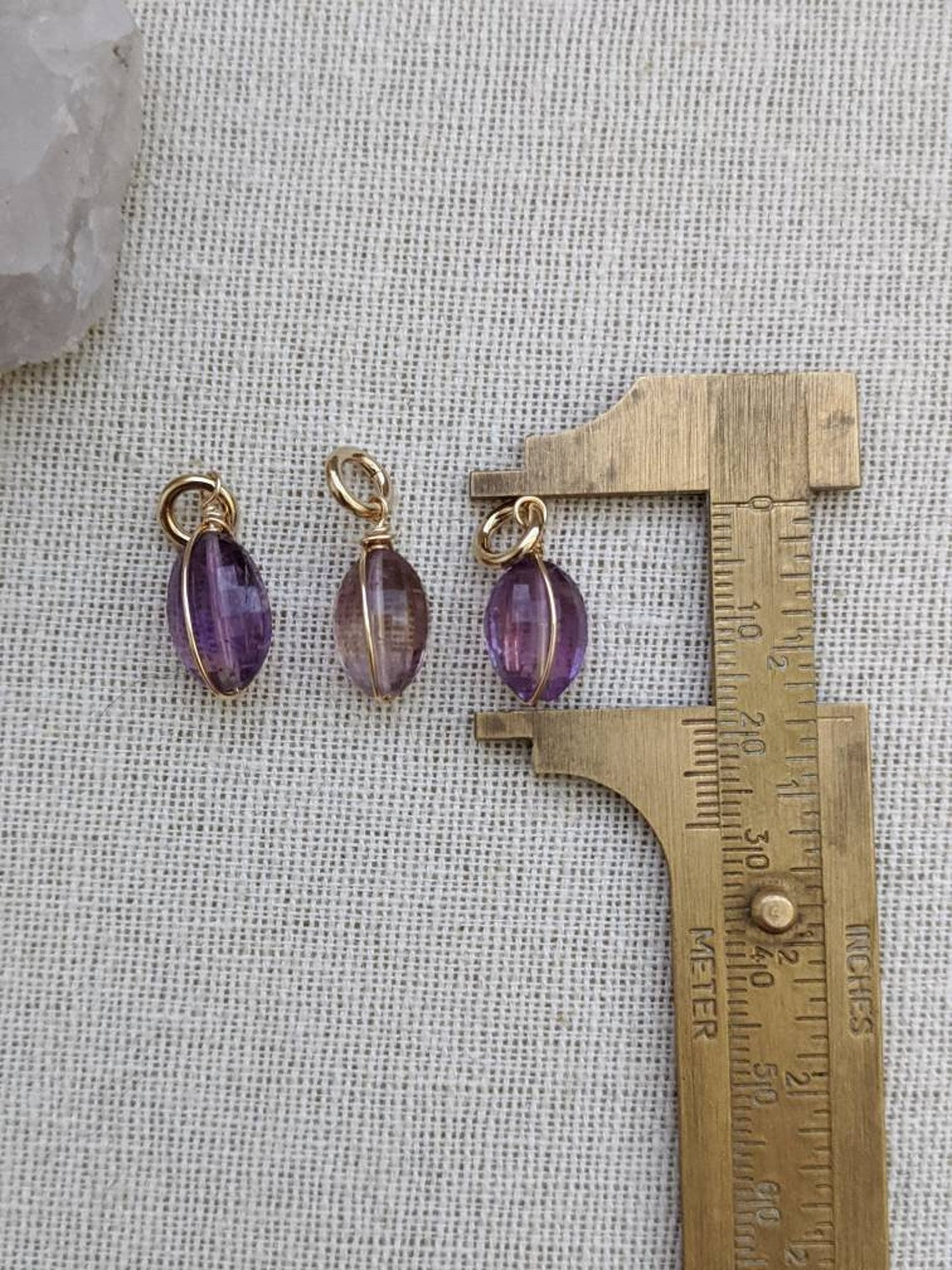 Amethyst Charm // 14k Gold Fill //Carabiner // Necklace