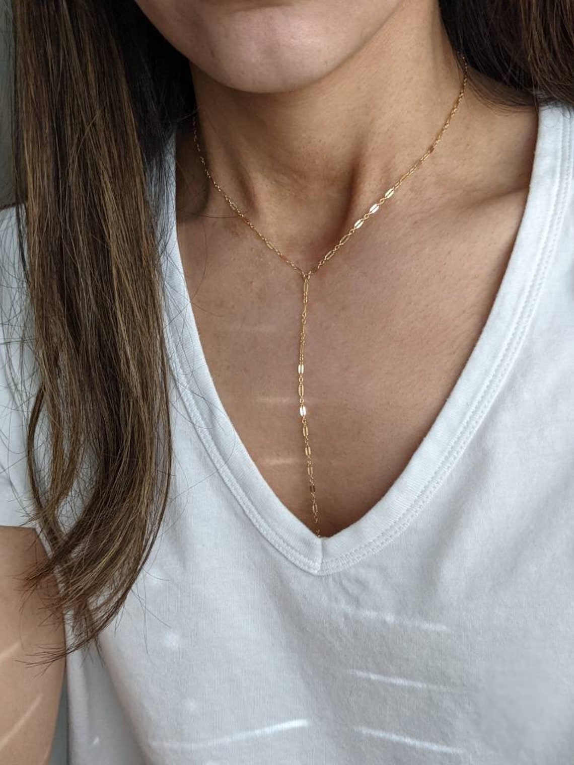 14k Gold Filled Y Necklace