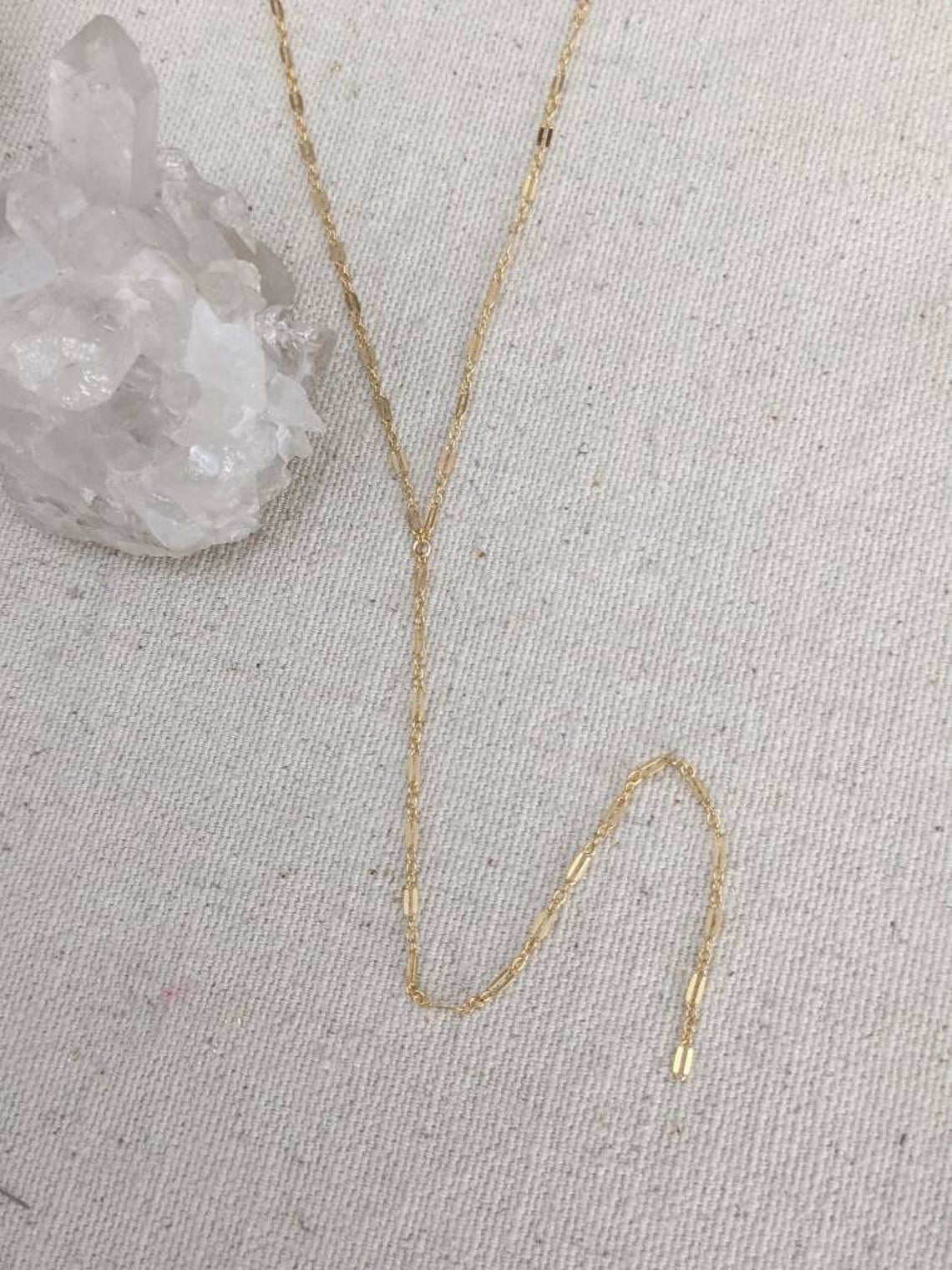 14k Gold Filled Y Necklace