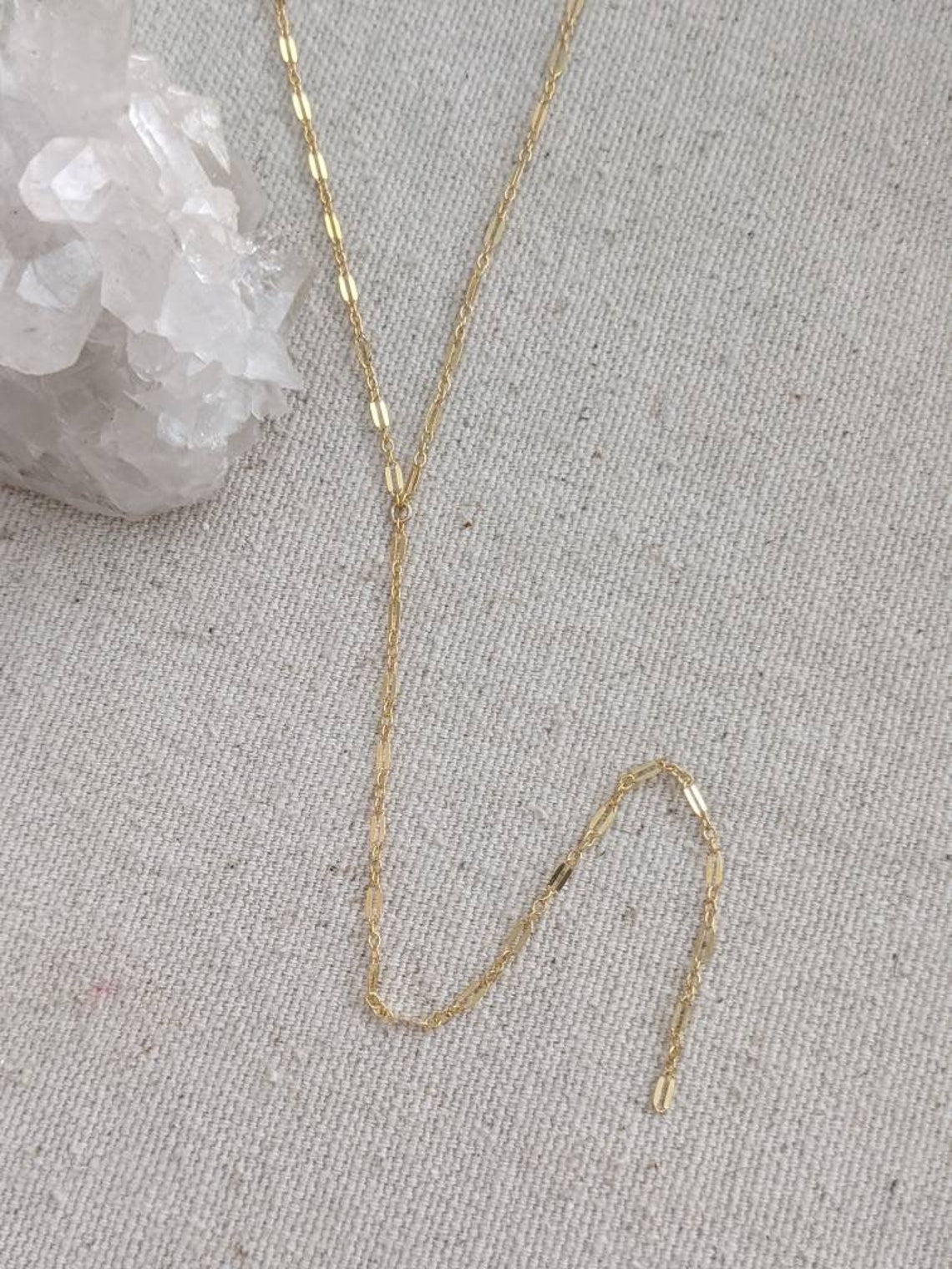 14k Gold Filled Y Necklace