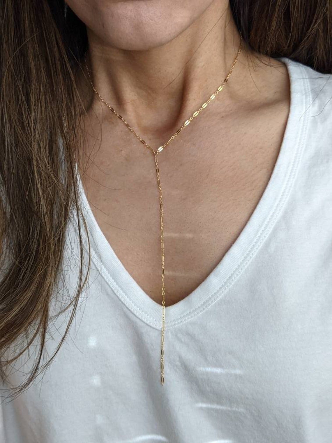 14k Gold Filled Y Necklace