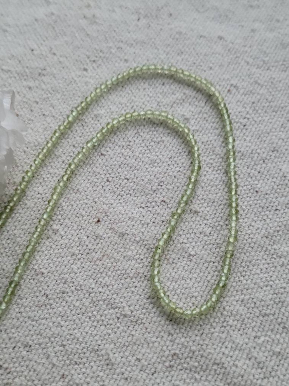 Peridot Carabiner Necklace // Facet // 2mm