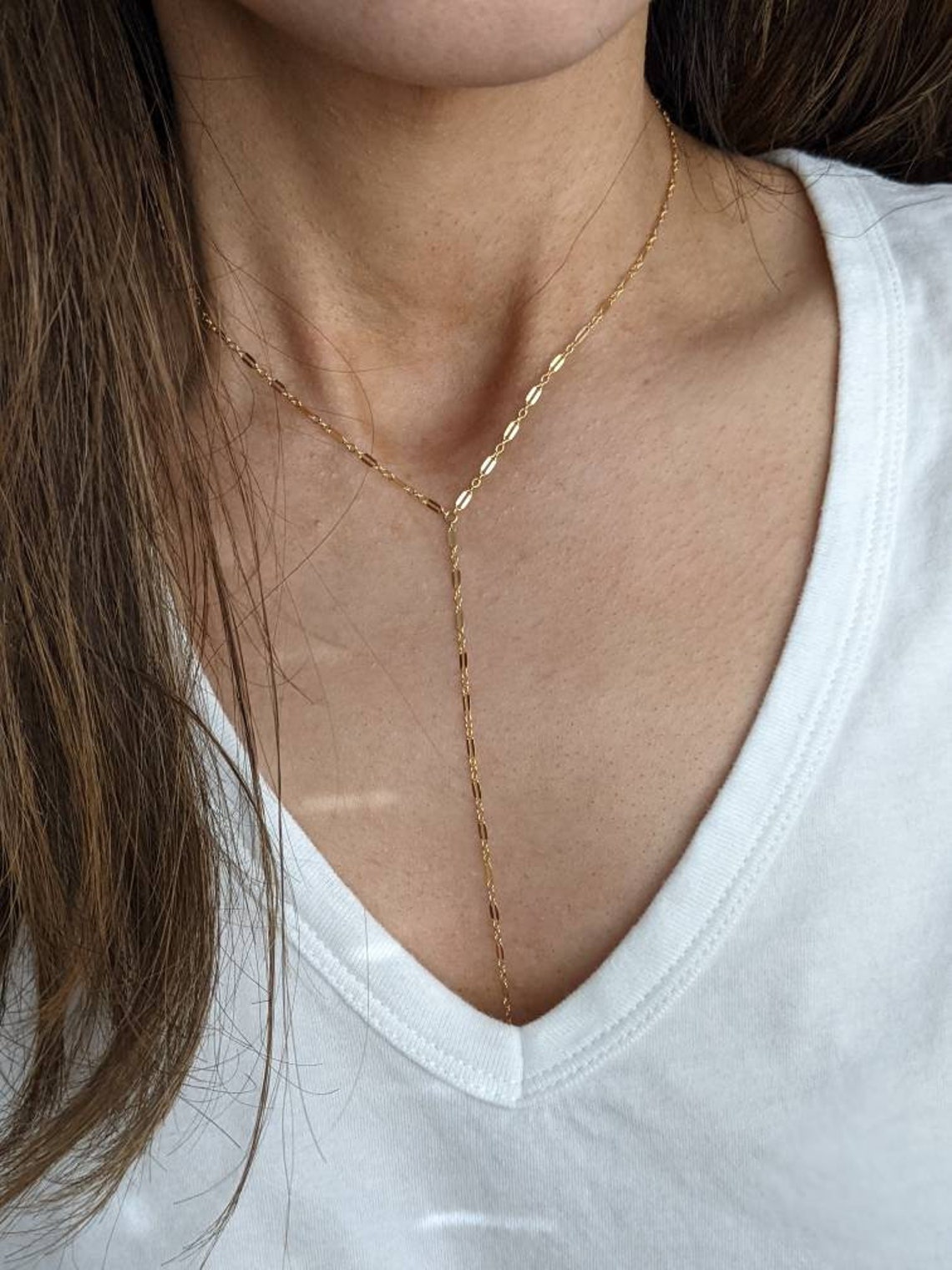 14k Gold Filled Y Necklace