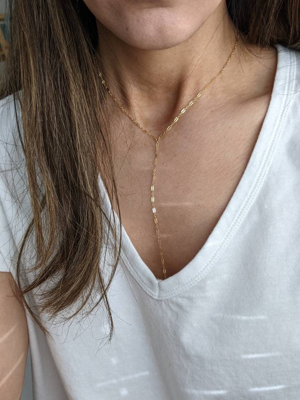 14k Gold Filled Y Necklace