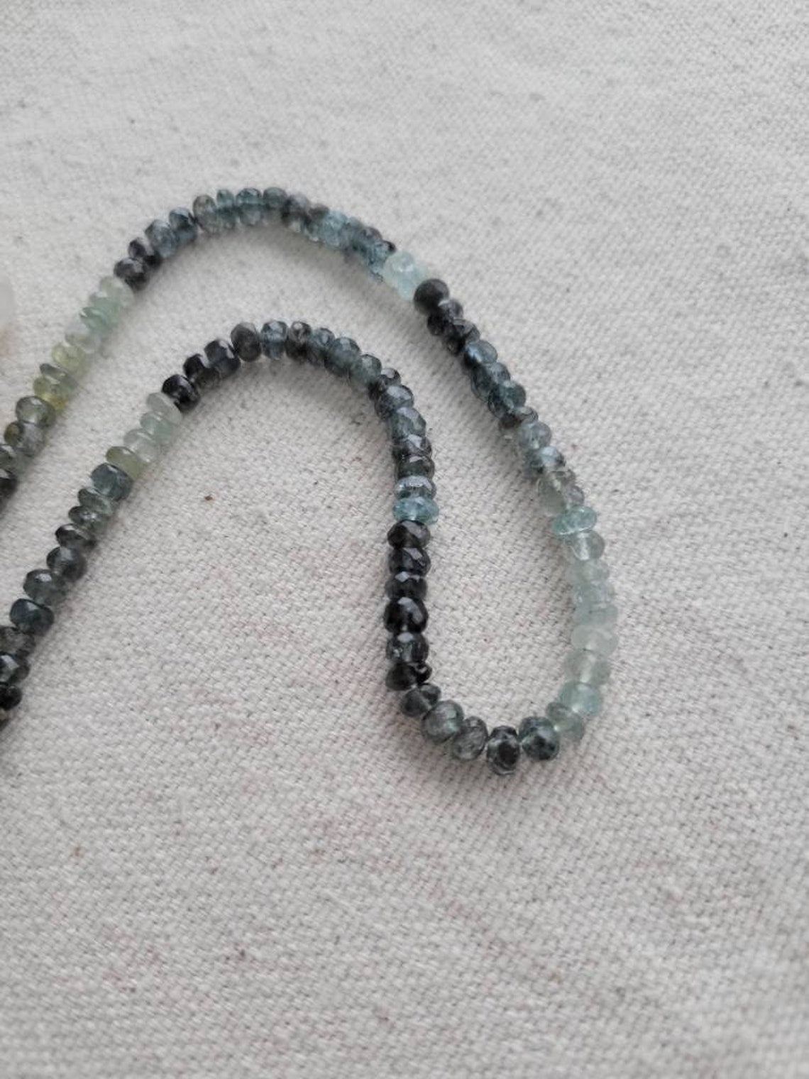 Indicolite Tourmaline // Roundelle // Carabiner Necklace // Facet // 4mm