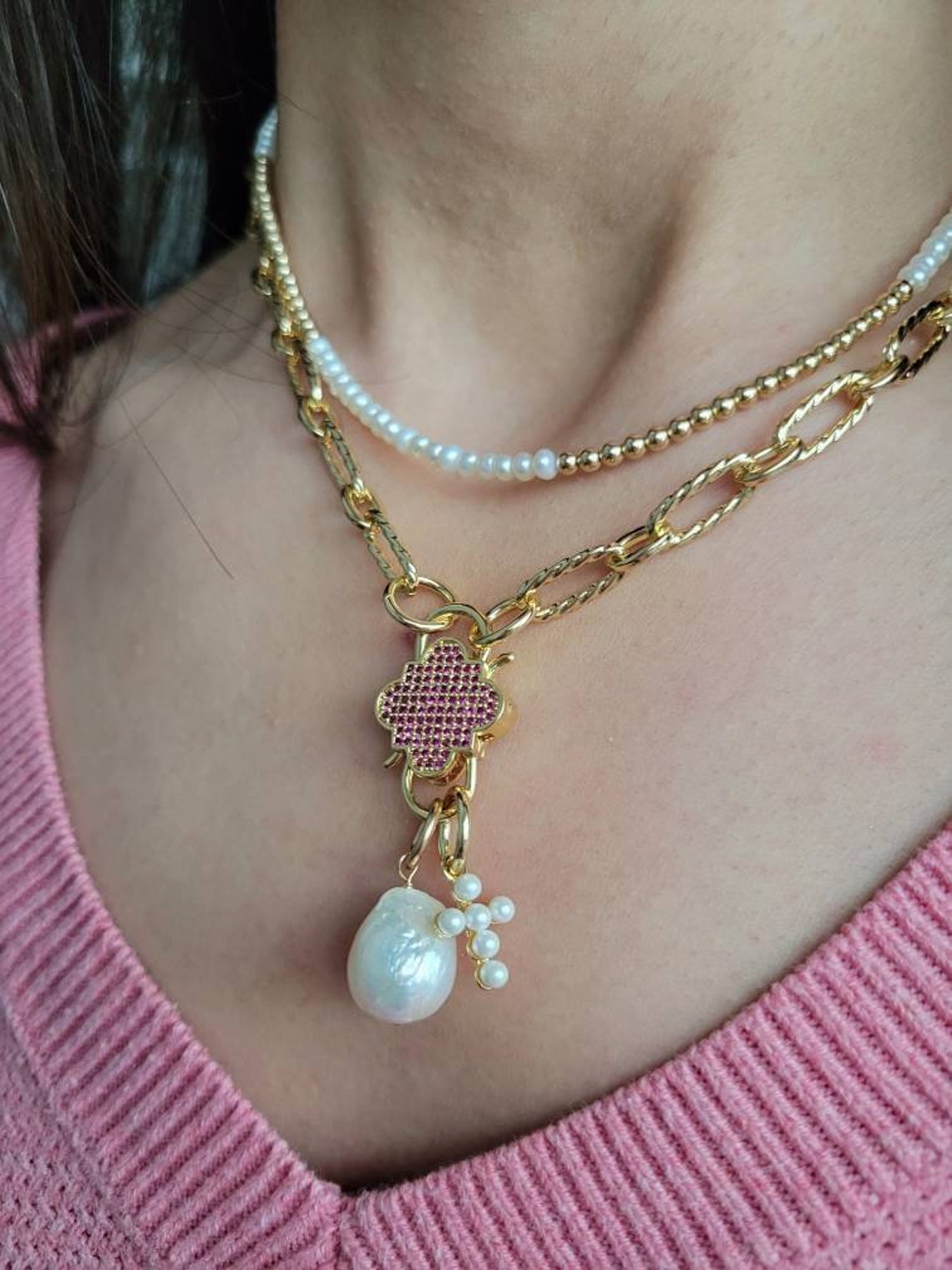 Pearl & 14k Gold Fill Necklace