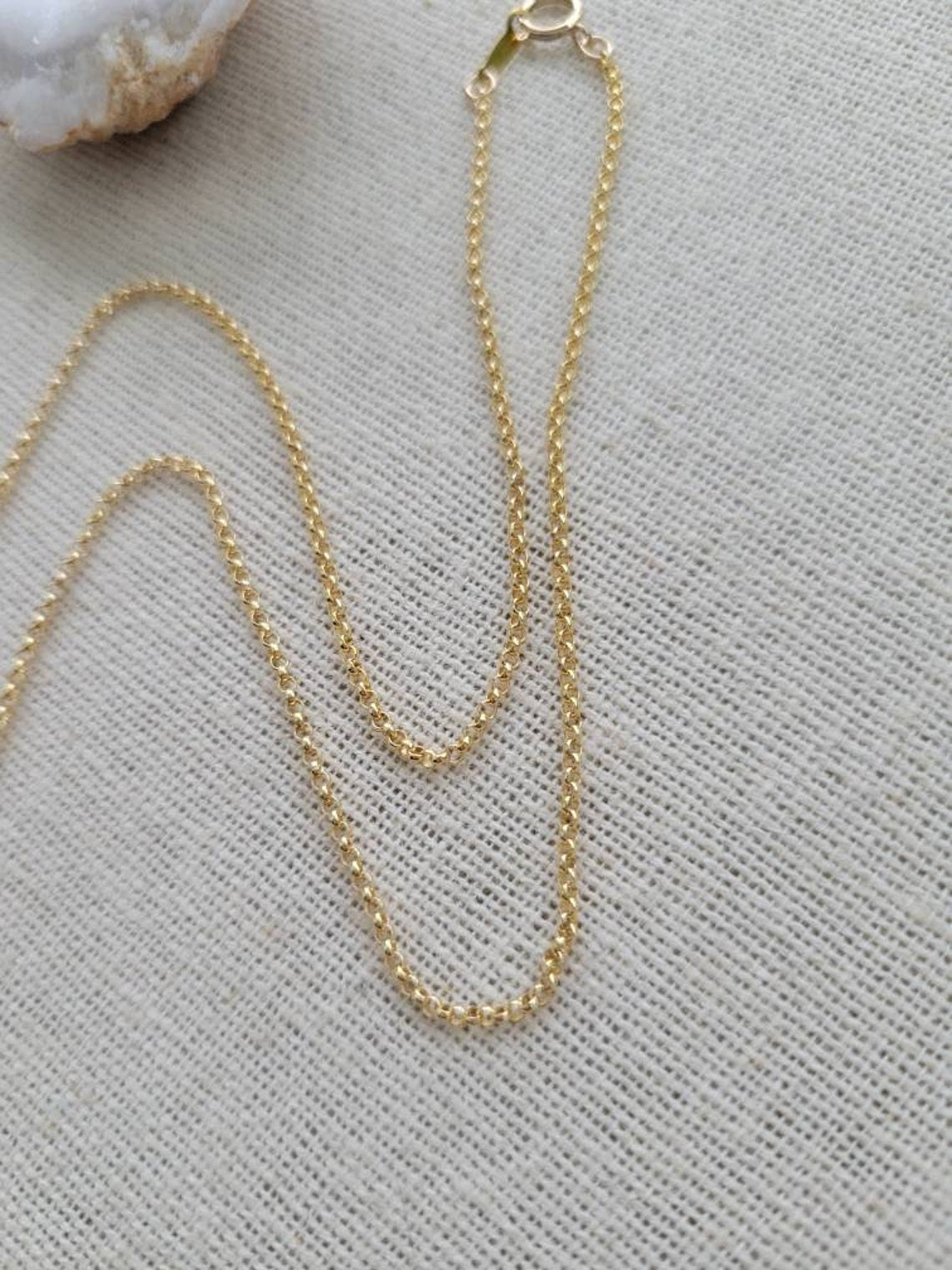 14k Gold Filled Rolo Chain // 14kgf stamp of authentication