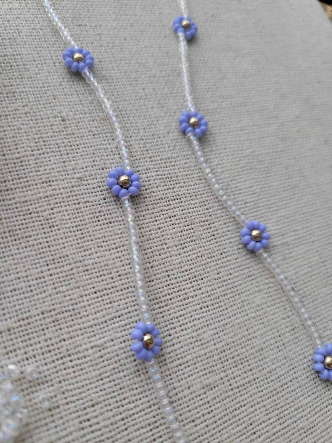 Made in TX // Daisy Necklace // 14k Gold Filled // 2mm // Czech & Japanese Seed Beads